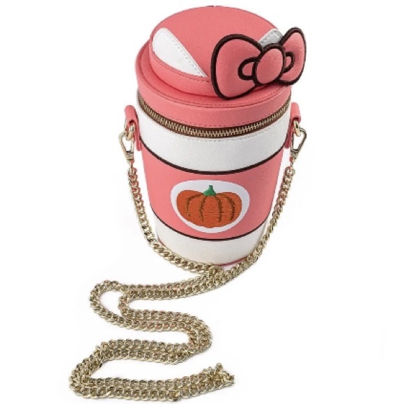 🎃 - Loungefly - Hello Kitty - Pumpkin Spice Latte Wave Crossbody Purse - Picture 5 of 7